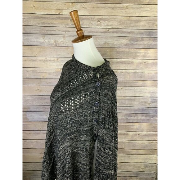 Lularoe Mimi Shawl Poncho Wrap NWT Gray Black RARE - Picture 4 of 12